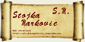 Stojka Marković vizit kartica